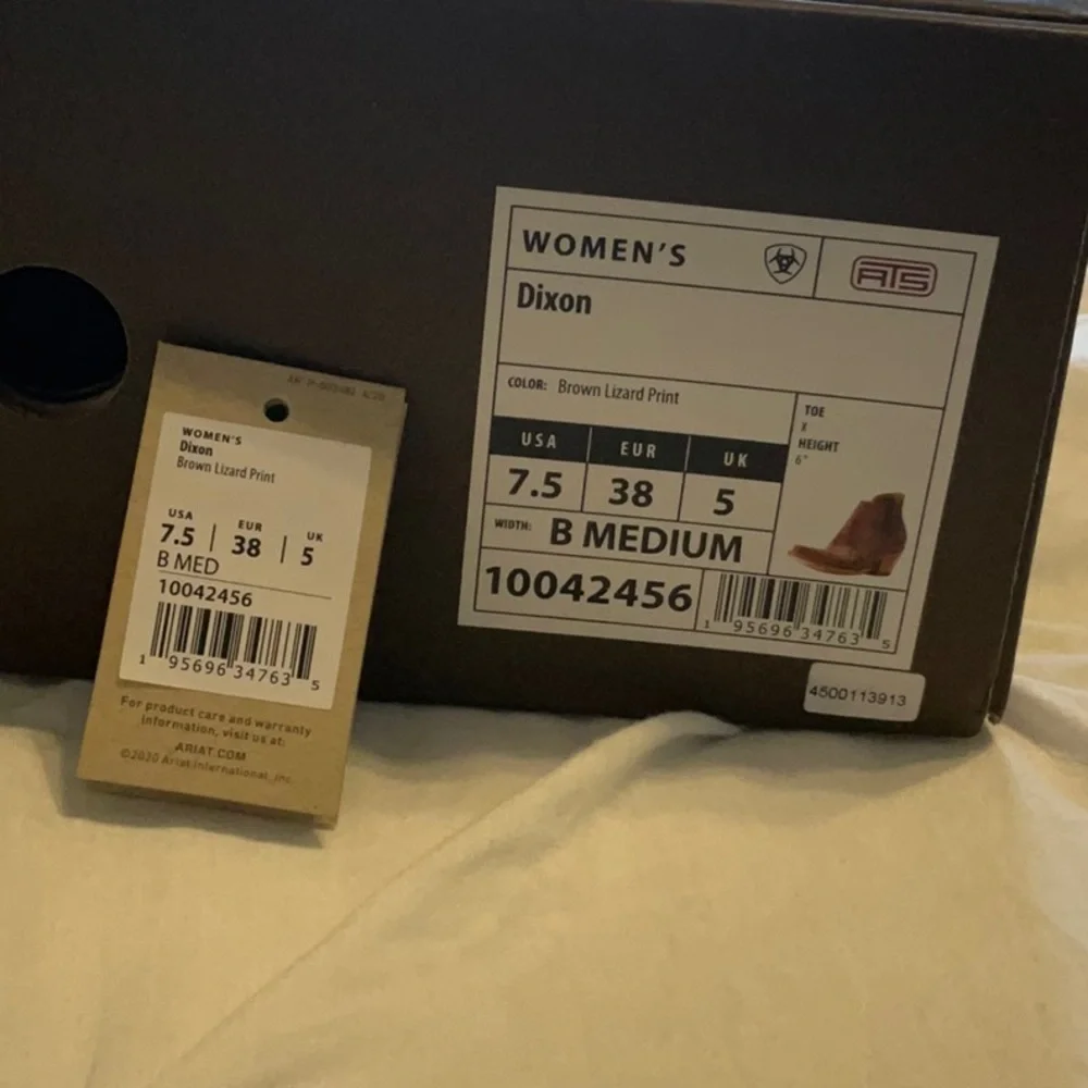 NIB Ariat Dixon Brown Lizard Print Boots - Picture 4 of 4